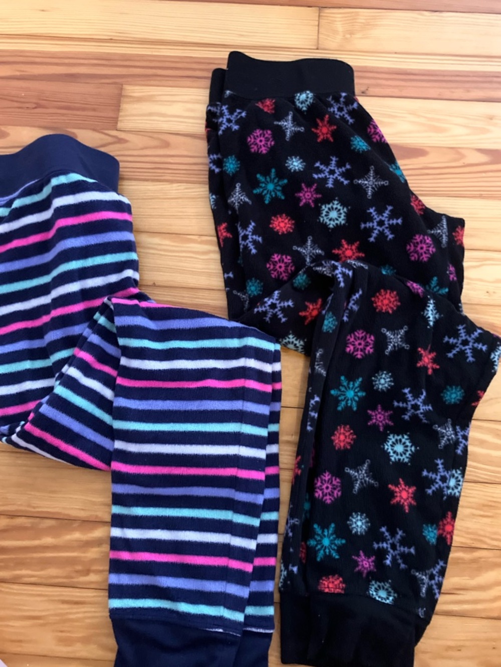 2 pairs Girls pajama pants, fleece, 14